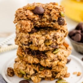 cookies stacked on top of each other on a plate