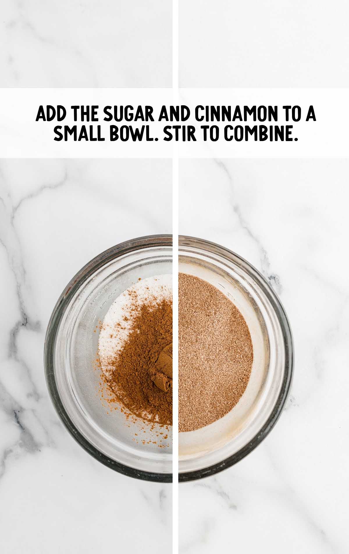 sugar and cinnamon combined in a bowl