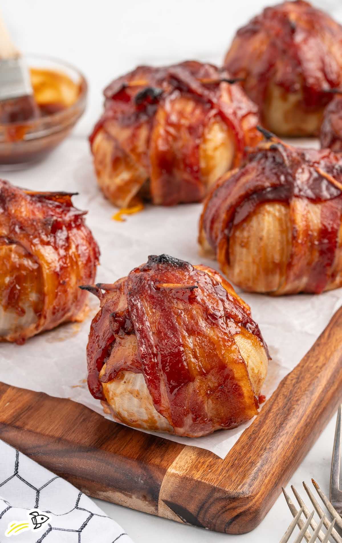 a serving tray of Onion Bombs