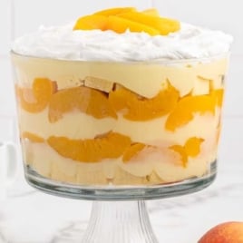 a jar of Peaches and Cream Trifle