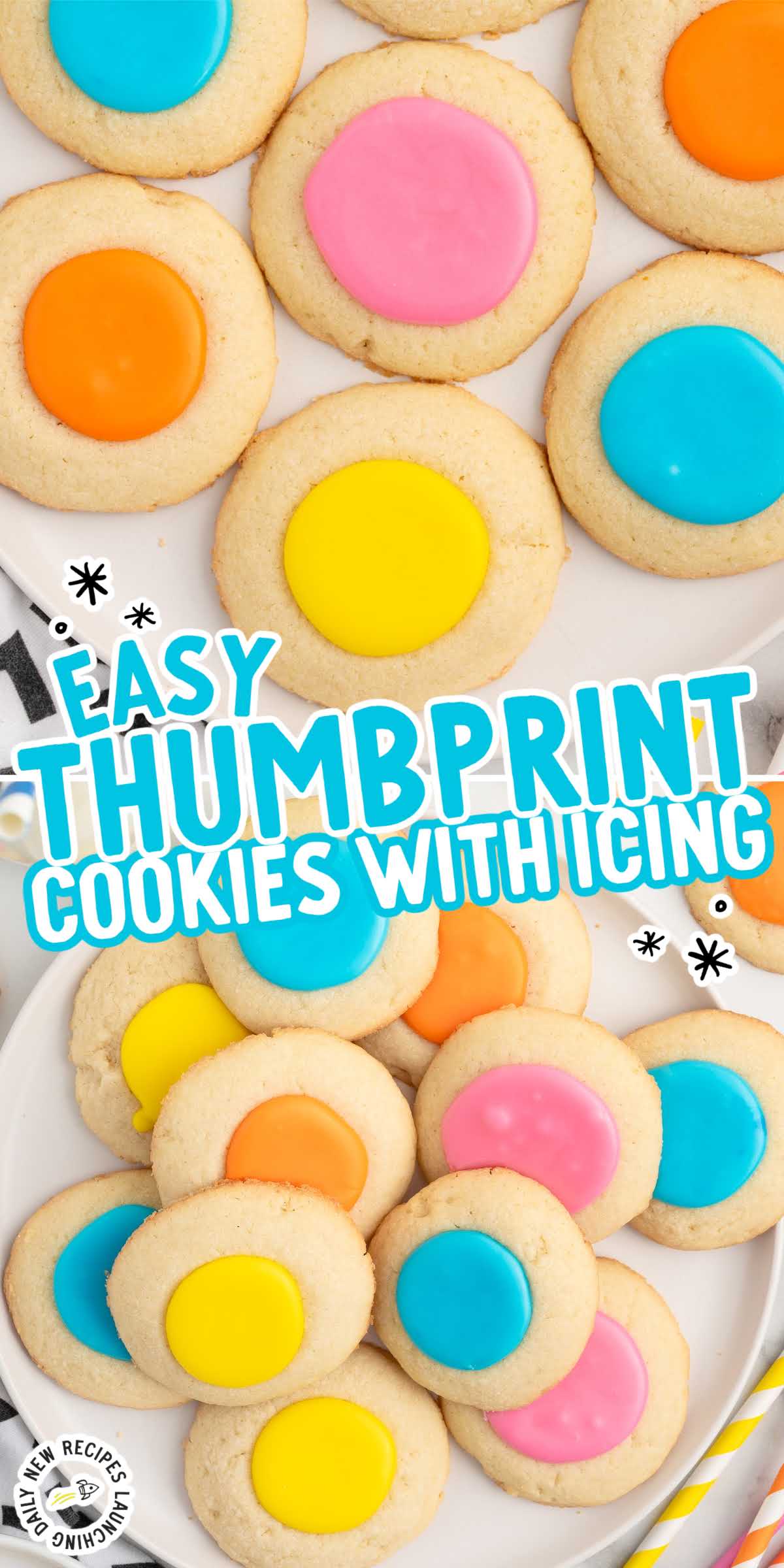 Thumbprint Cookies with Icing - Spaceships and Laser Beams