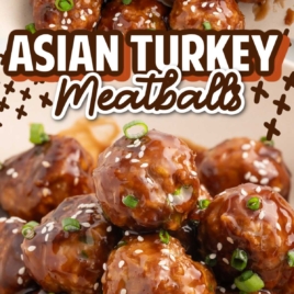 a bowl of Asian Turkey Meatballs