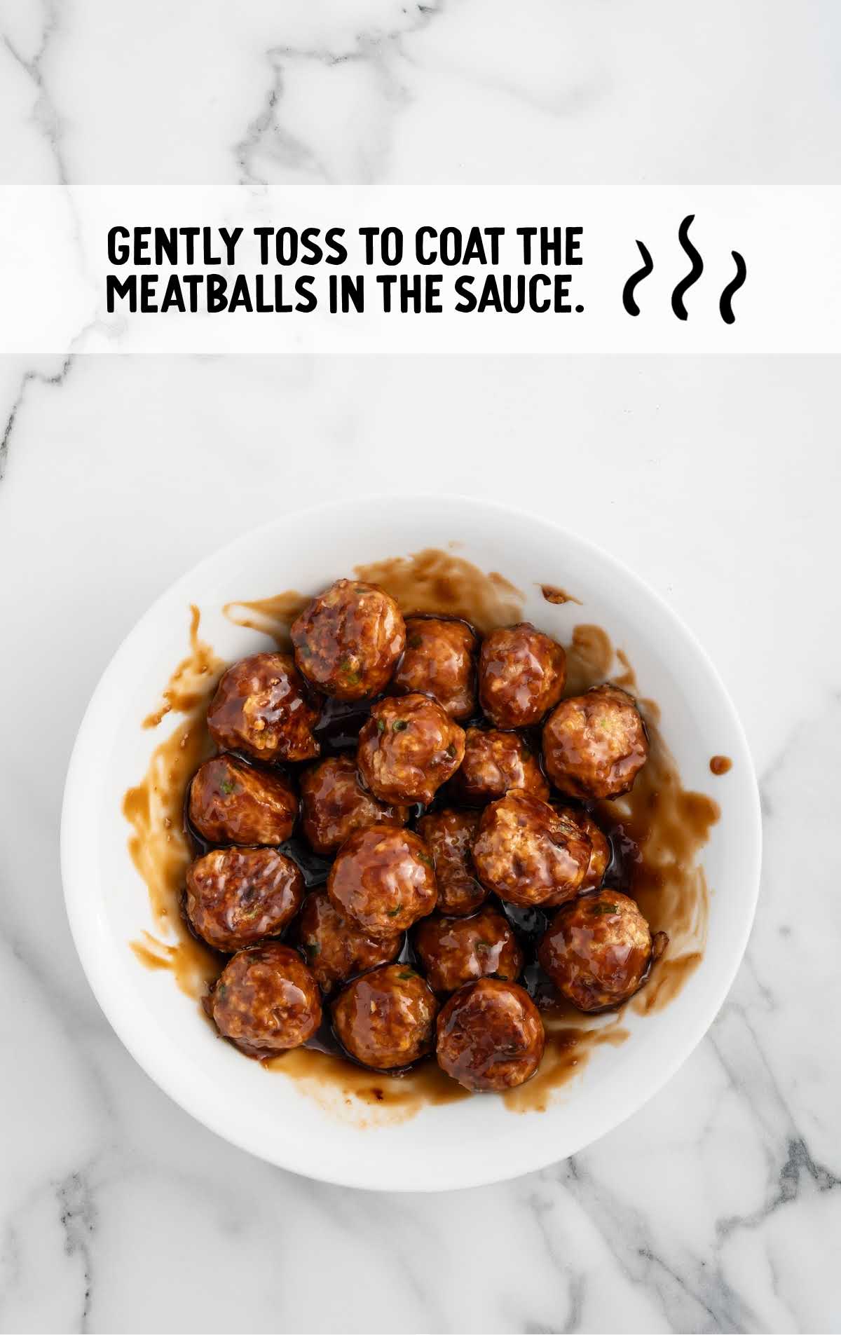 meatballs tossed into the bowl of sauce