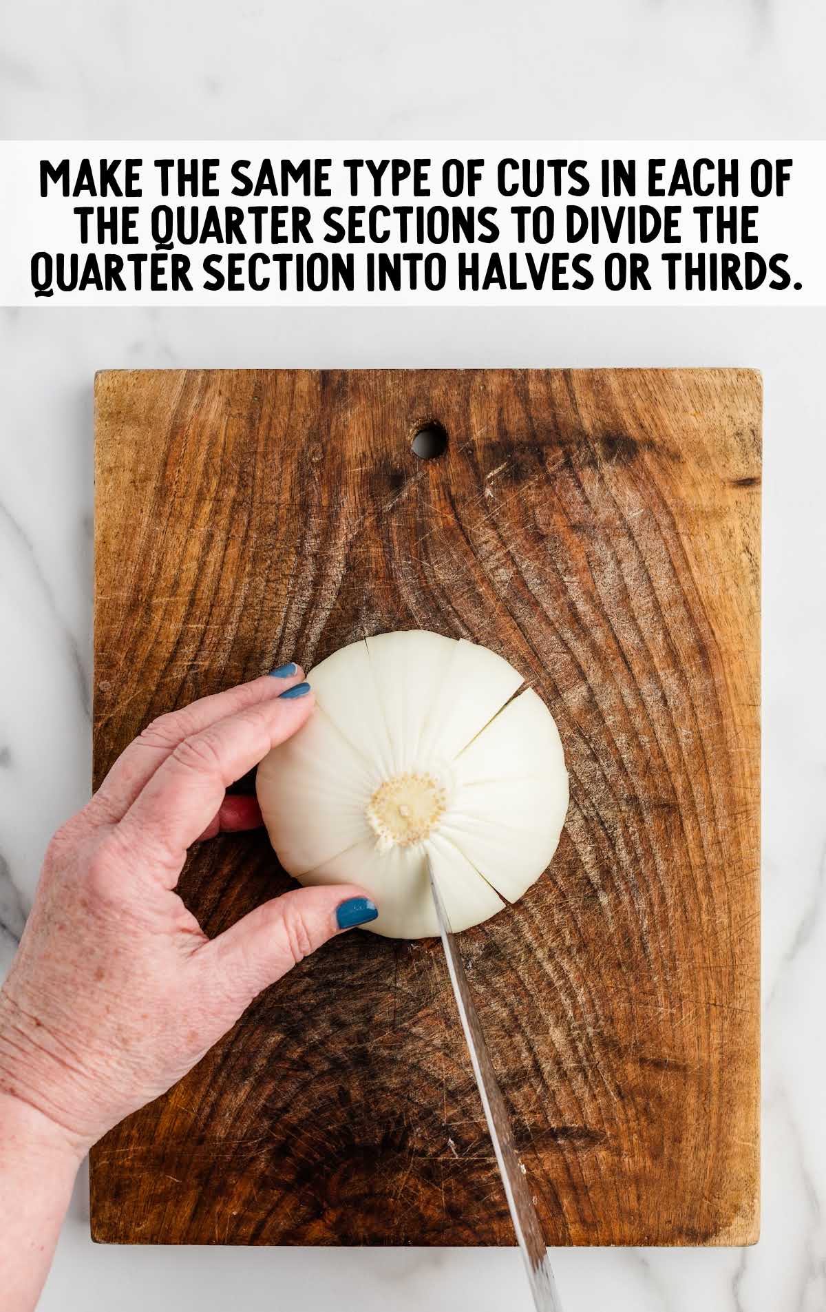 onion cut on a wooden board