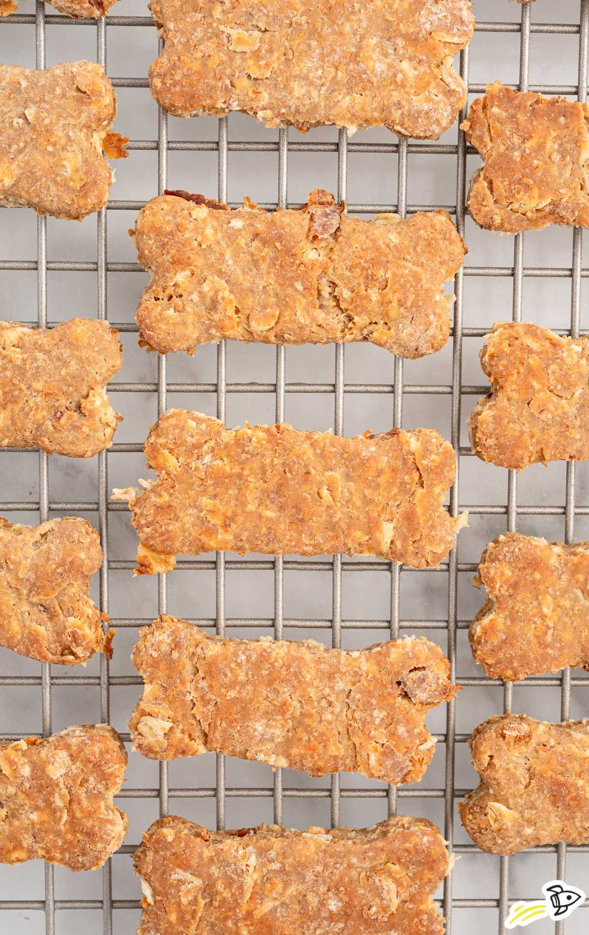 Bacon Dog Treats on a cooling rack