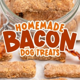 a bowl of Bacon Dog Treats