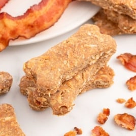 a bunch of Bacon Dog Treats