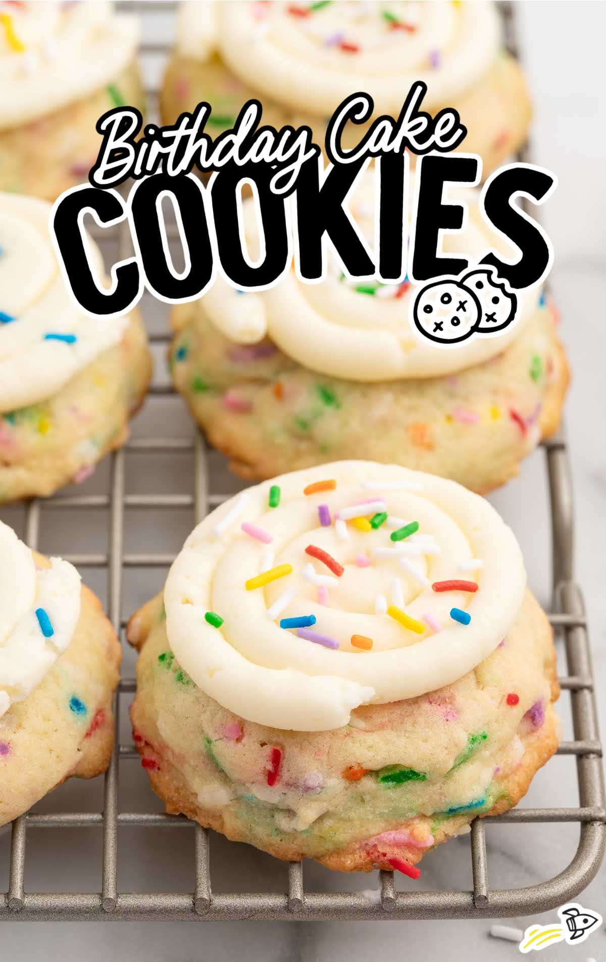 Birthday Cake Cookies on a cooling rack