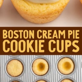 a bunch of Boston Cream Pie Cookie Cups