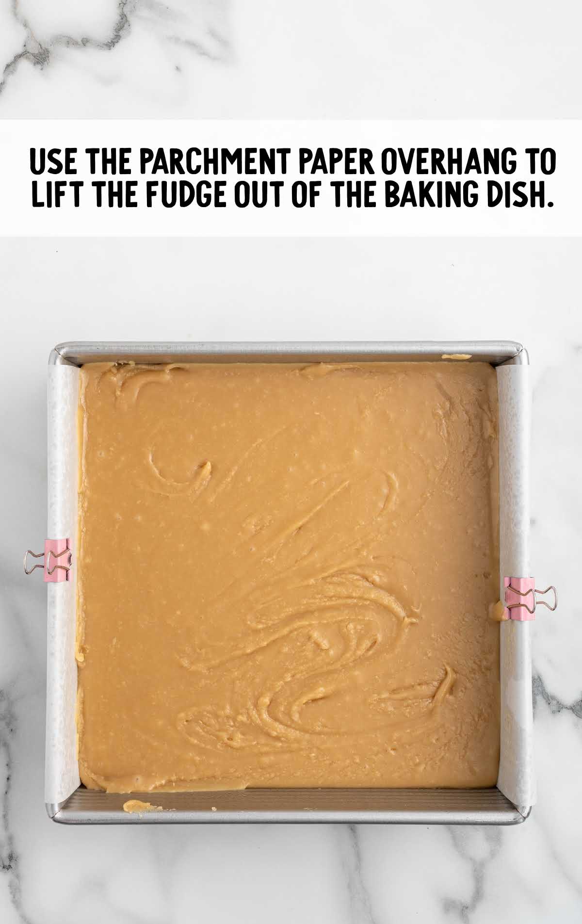 Brown Sugar Fudge in a baking dish