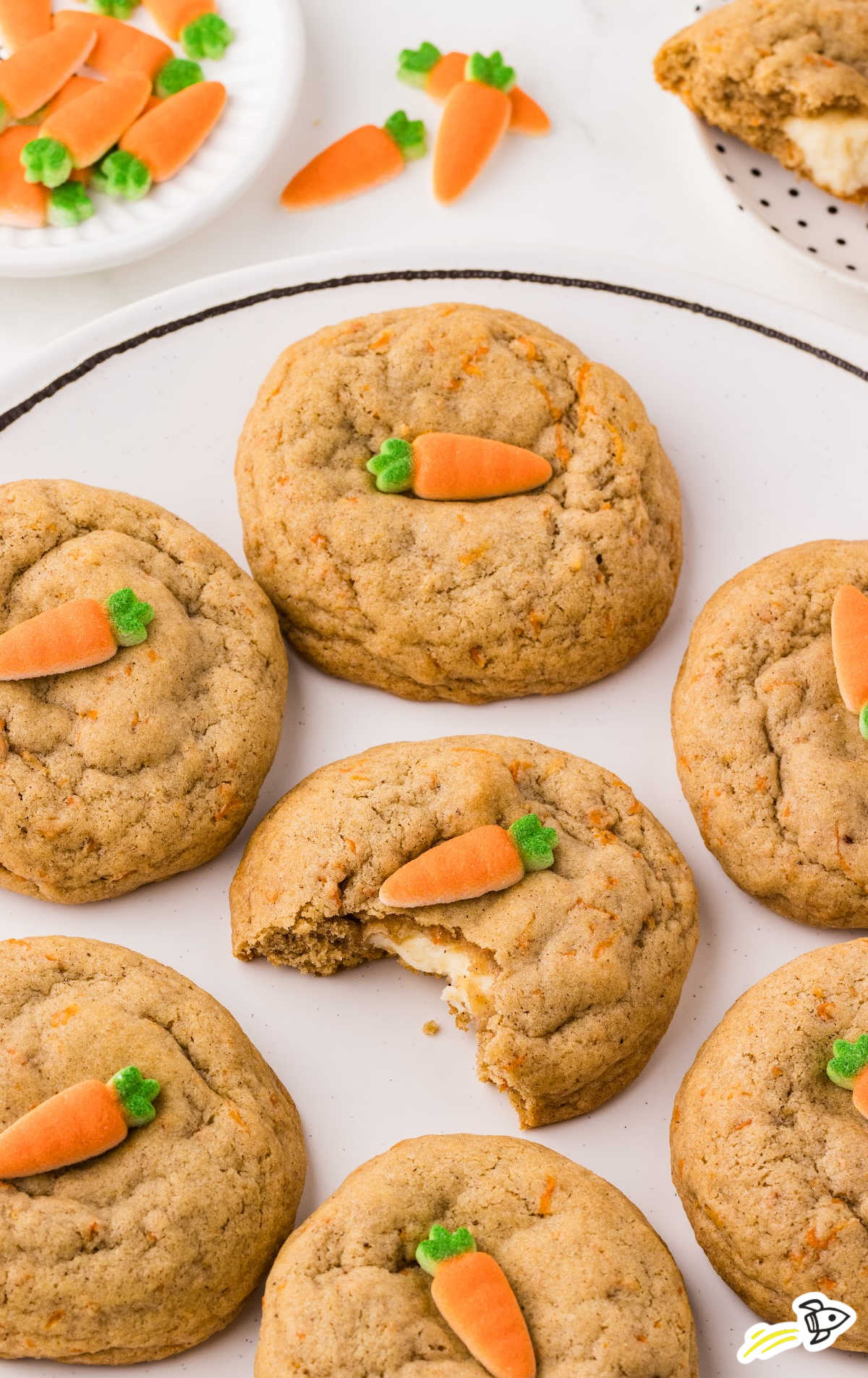 a plate of Carrot Cake Stuffed Cookies