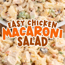 a plate of Chicken Macaroni Salad