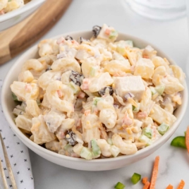 a bowl of Chicken Macaroni Salad