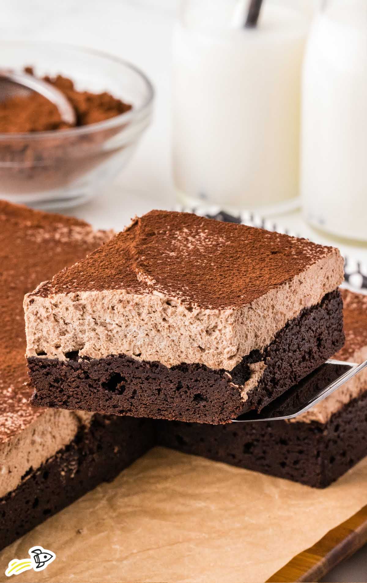  slices of Chocolate Mousse Brownies