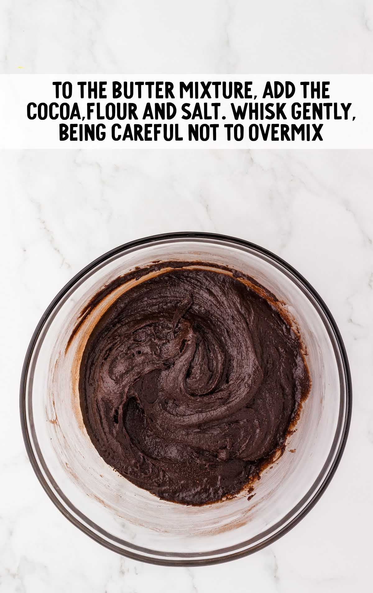 cocoa powder, all-purpose flour, and salt combined in a bowl