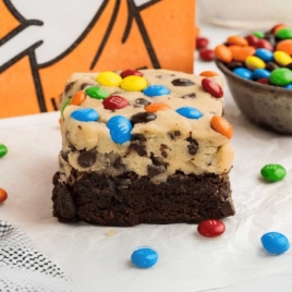 a slice of Cookie Dough Brownie