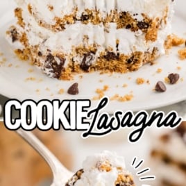 a slice of Cookie Lasagna on a plate