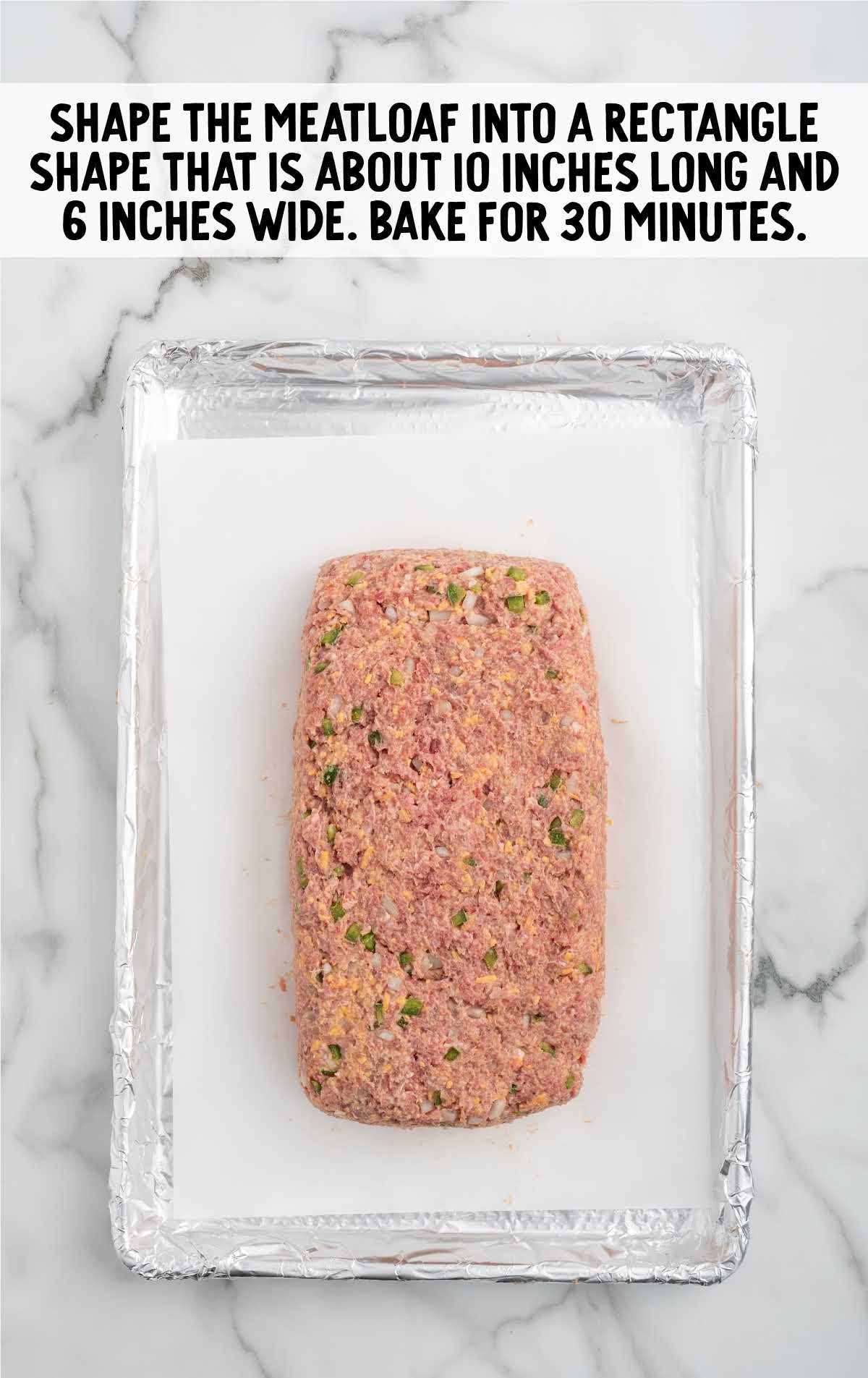 meatloaf on a baking sheet