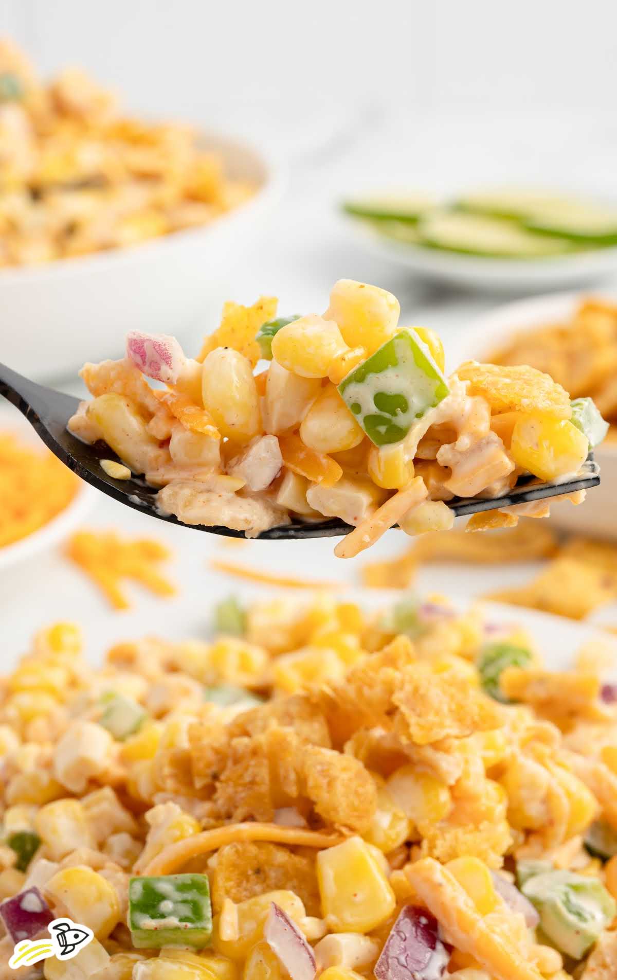 a fork of Frito Corn Salad