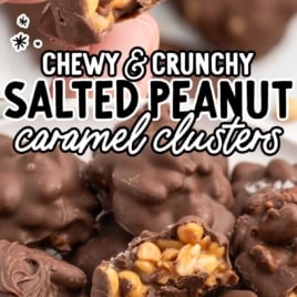 a bunch of Salted Peanut Caramel Clusters