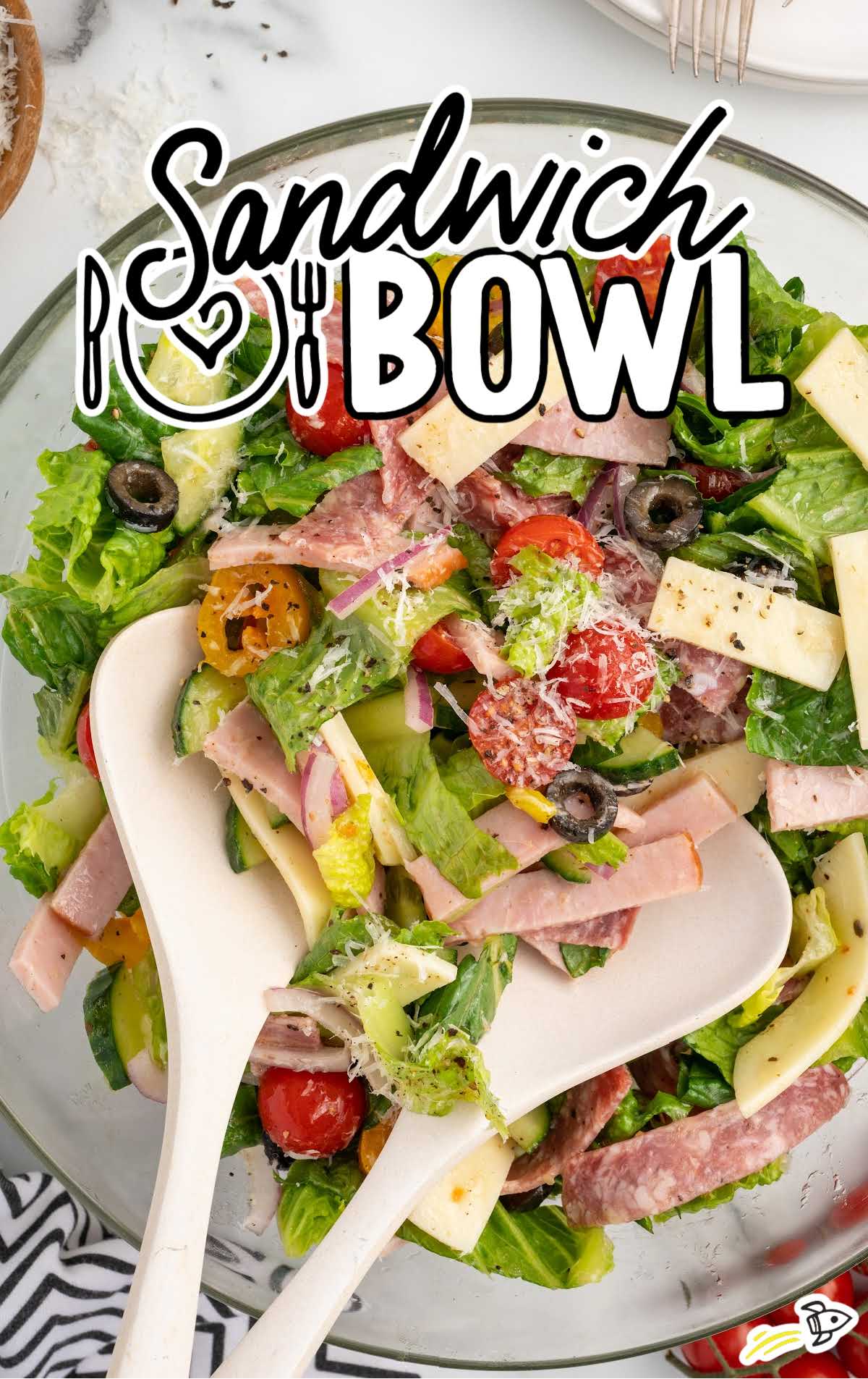 a serving bowl of sandwich salad