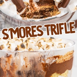 a trifle bowl of Smores Trifle