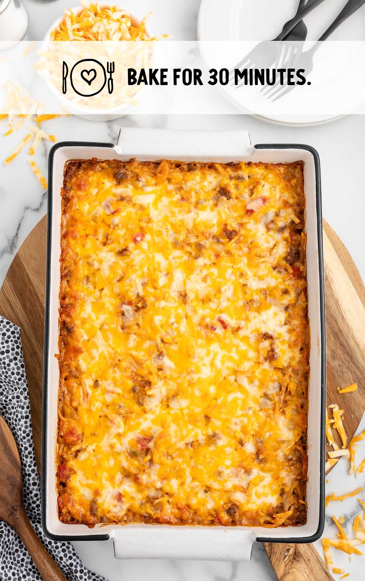 casserole baked in a baking dish