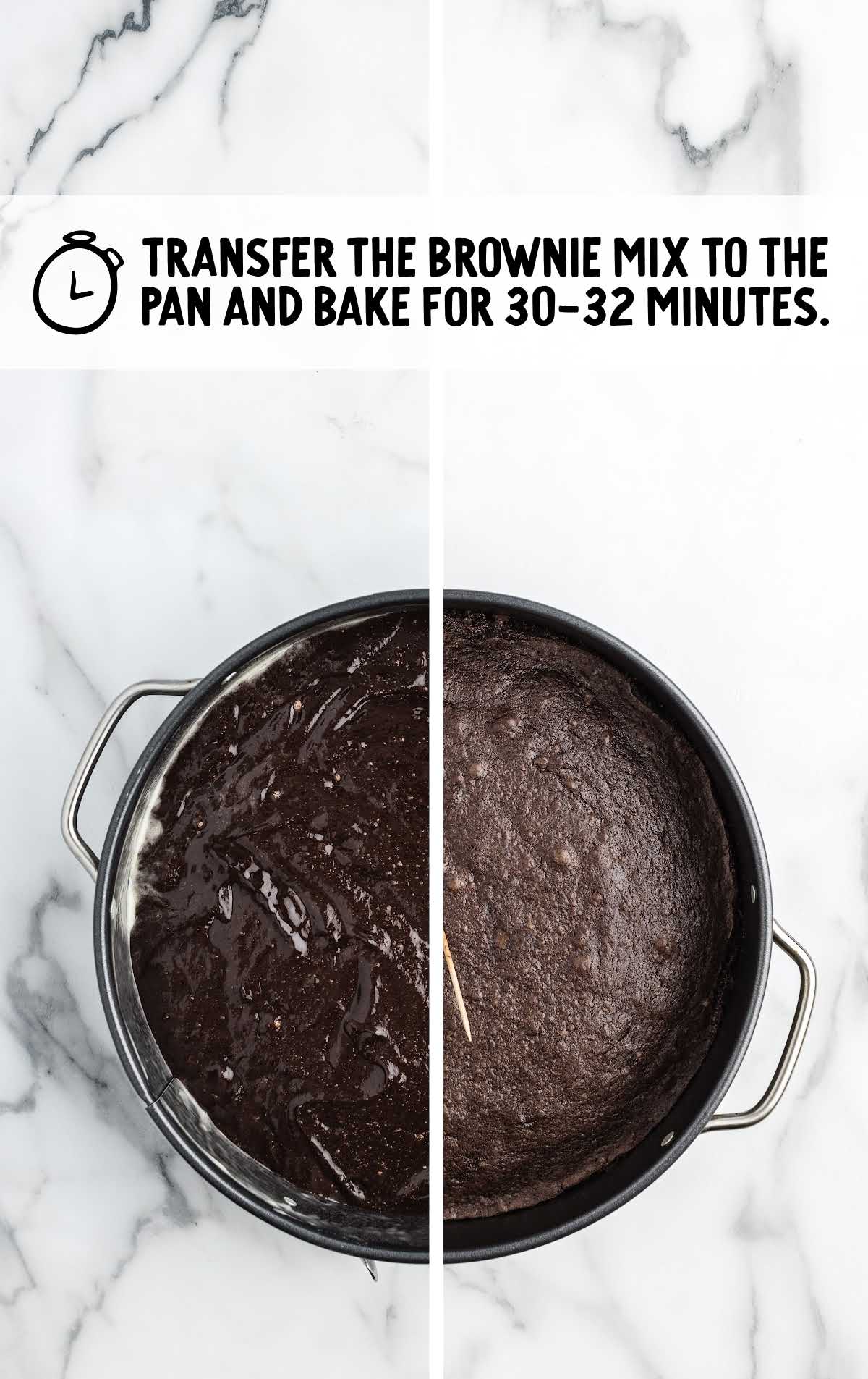 brownie mix baked in a baking dish