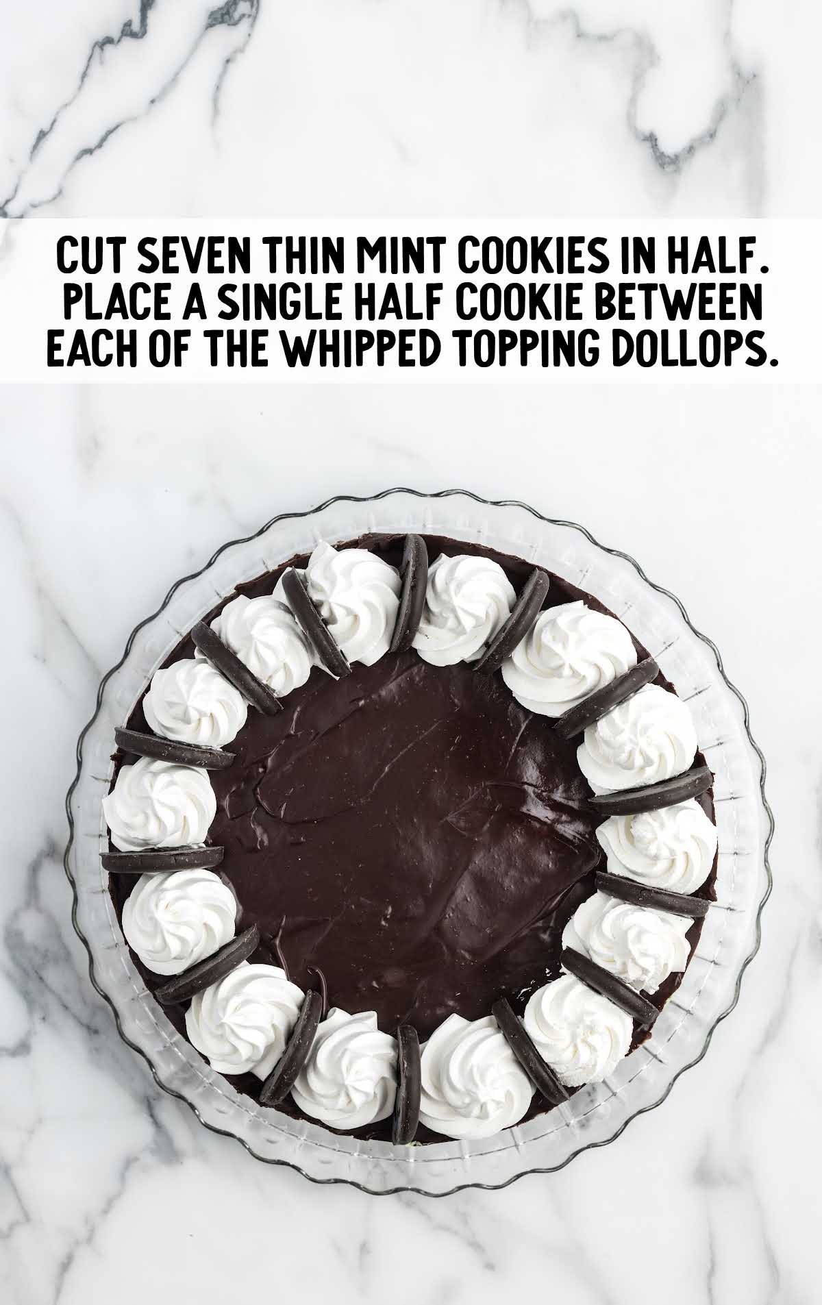 cheesecake topped with thin mint cookies