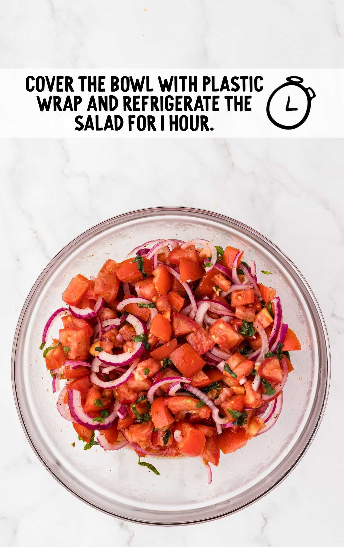 salad bowl covered in plastic