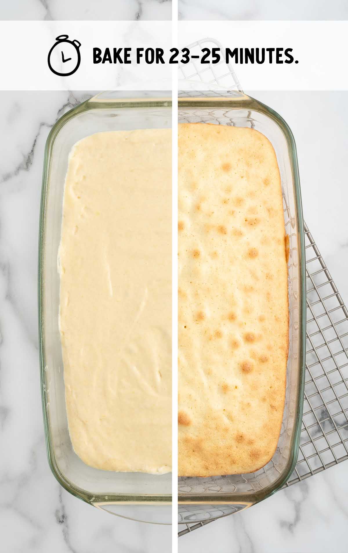 cake baked in a baking pan