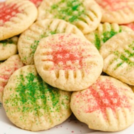 a plate of easy christmas sugar cookies