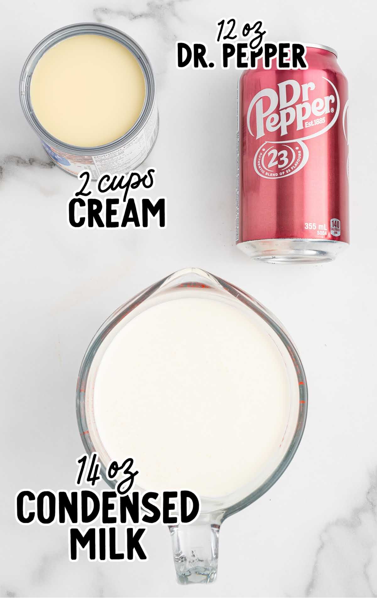 Dr. Pepper Ice Cream raw ingredients that are labeled