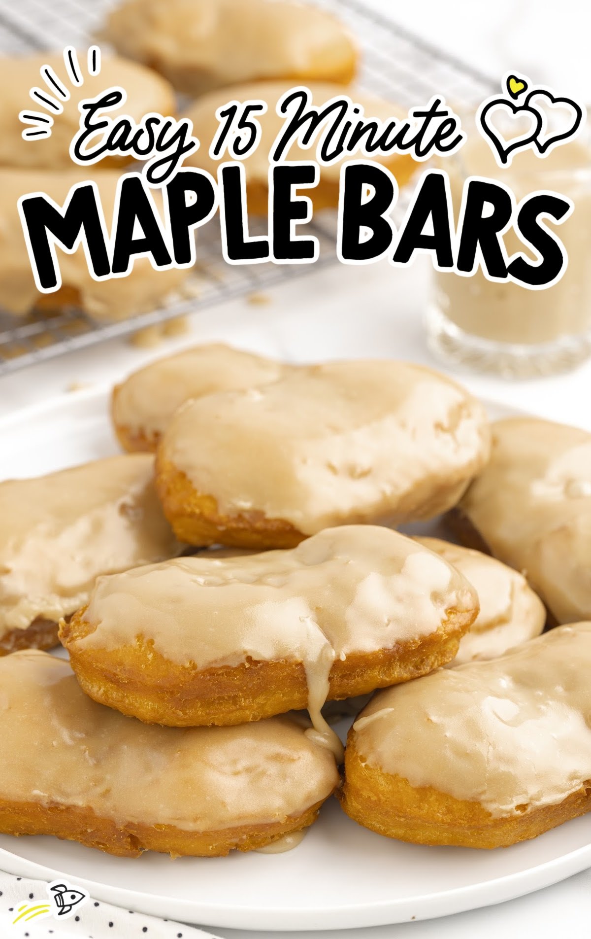 Easy maple bars on a serving plate.