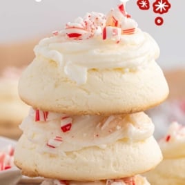 a bunch of Peppermint Meltaways stacked on top of each other