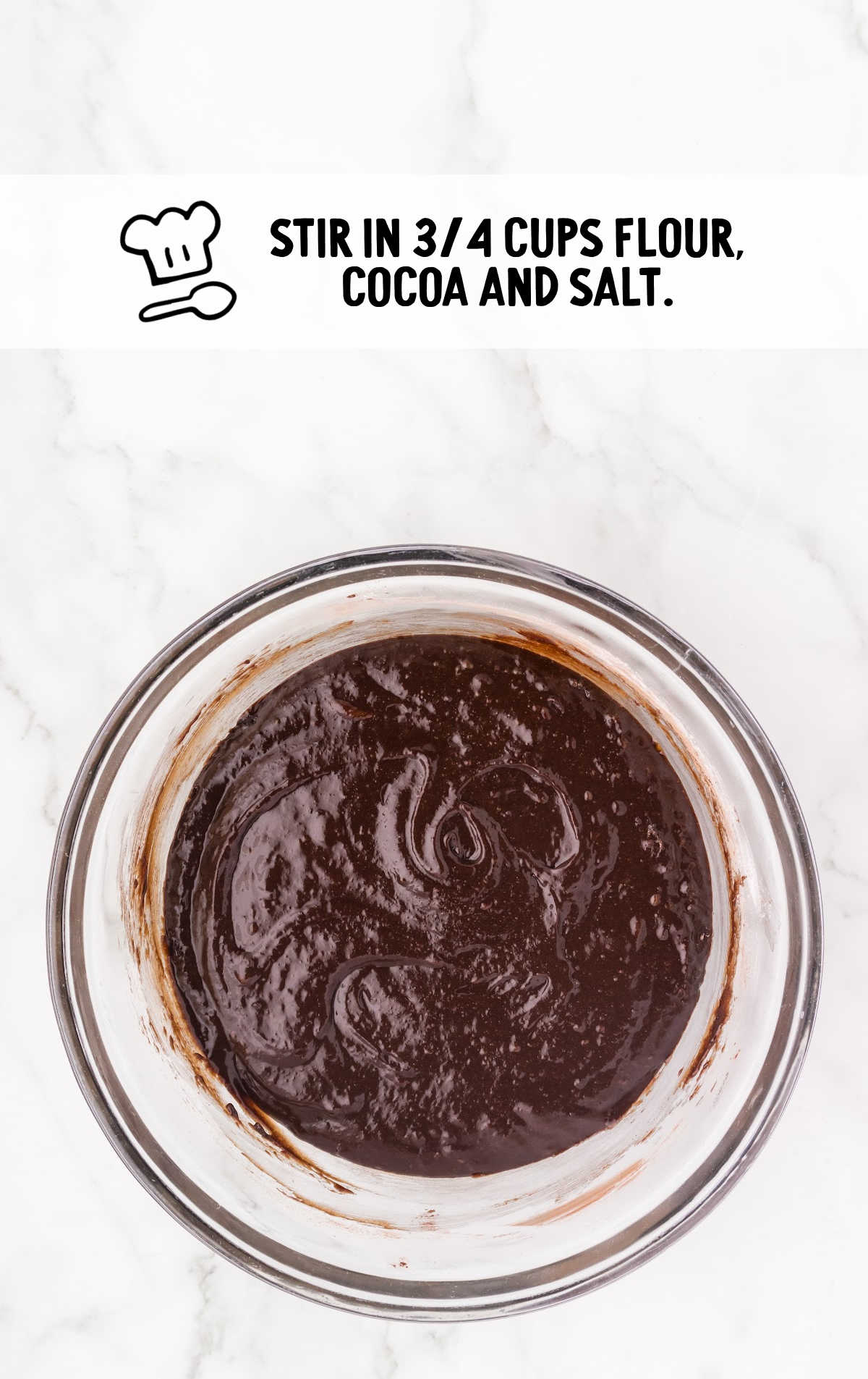 flour, cocoa, and salt combined in a bowl