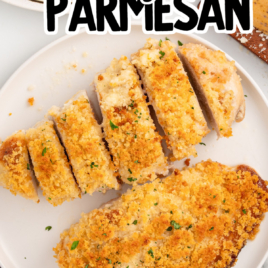 a plate of chicken with mayo and parmesan