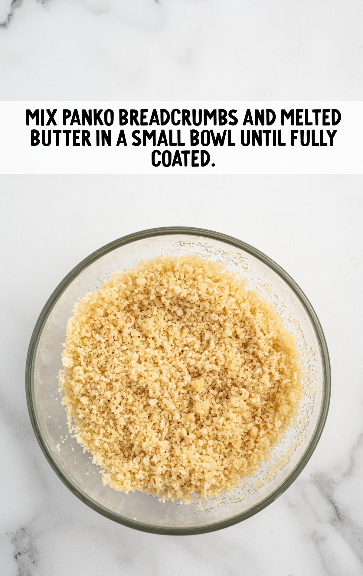 panko bread crumbs and melted butter combined in a bowl