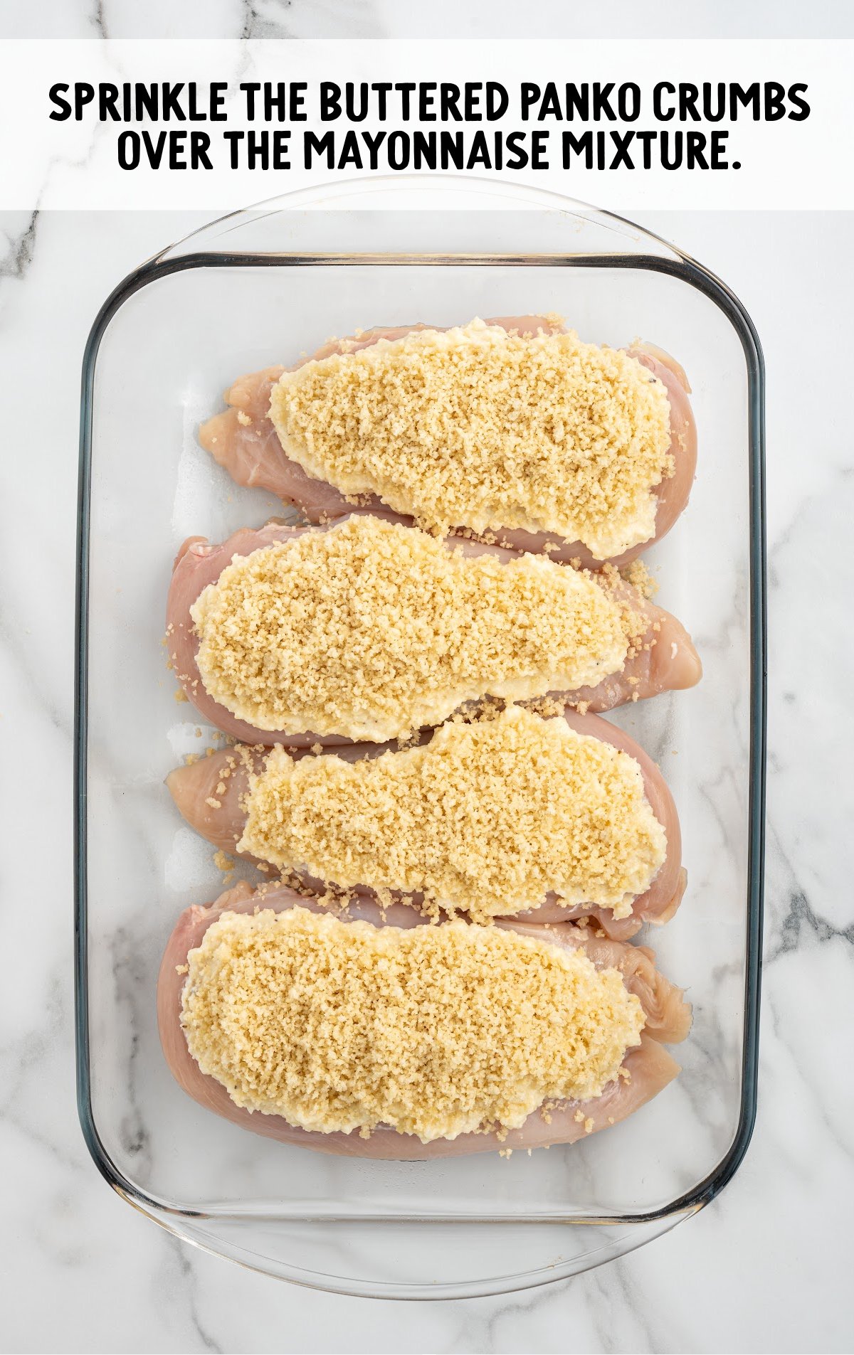 buttered panko crumbs sprinkled over the mayonnaise mixture