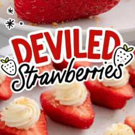 a plate of Deviled Strawberries