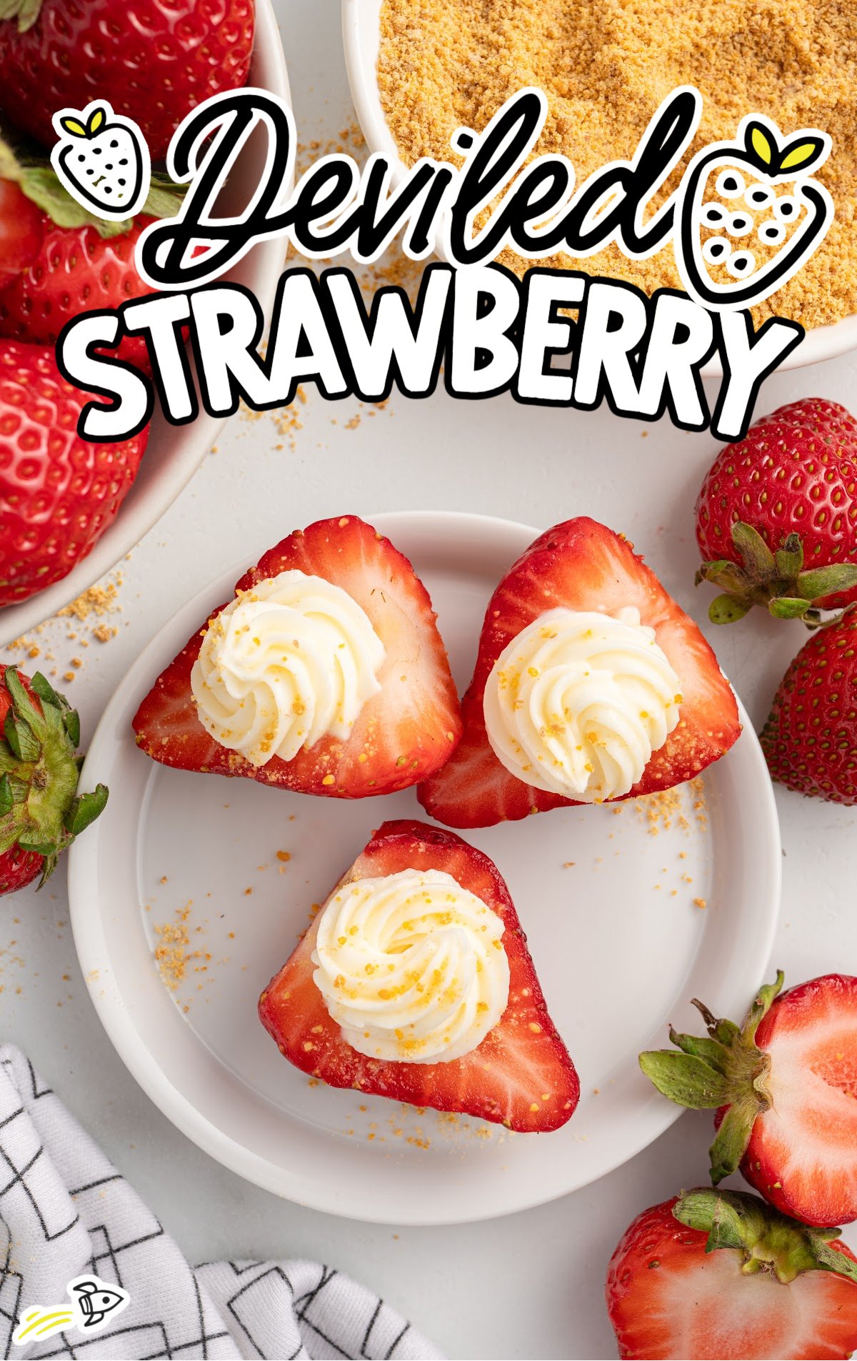 a plate of Deviled Strawberries