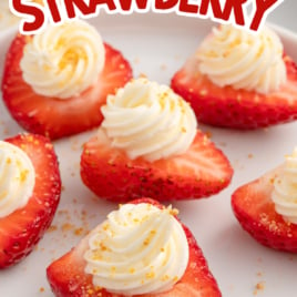 a plate of Deviled Strawberries