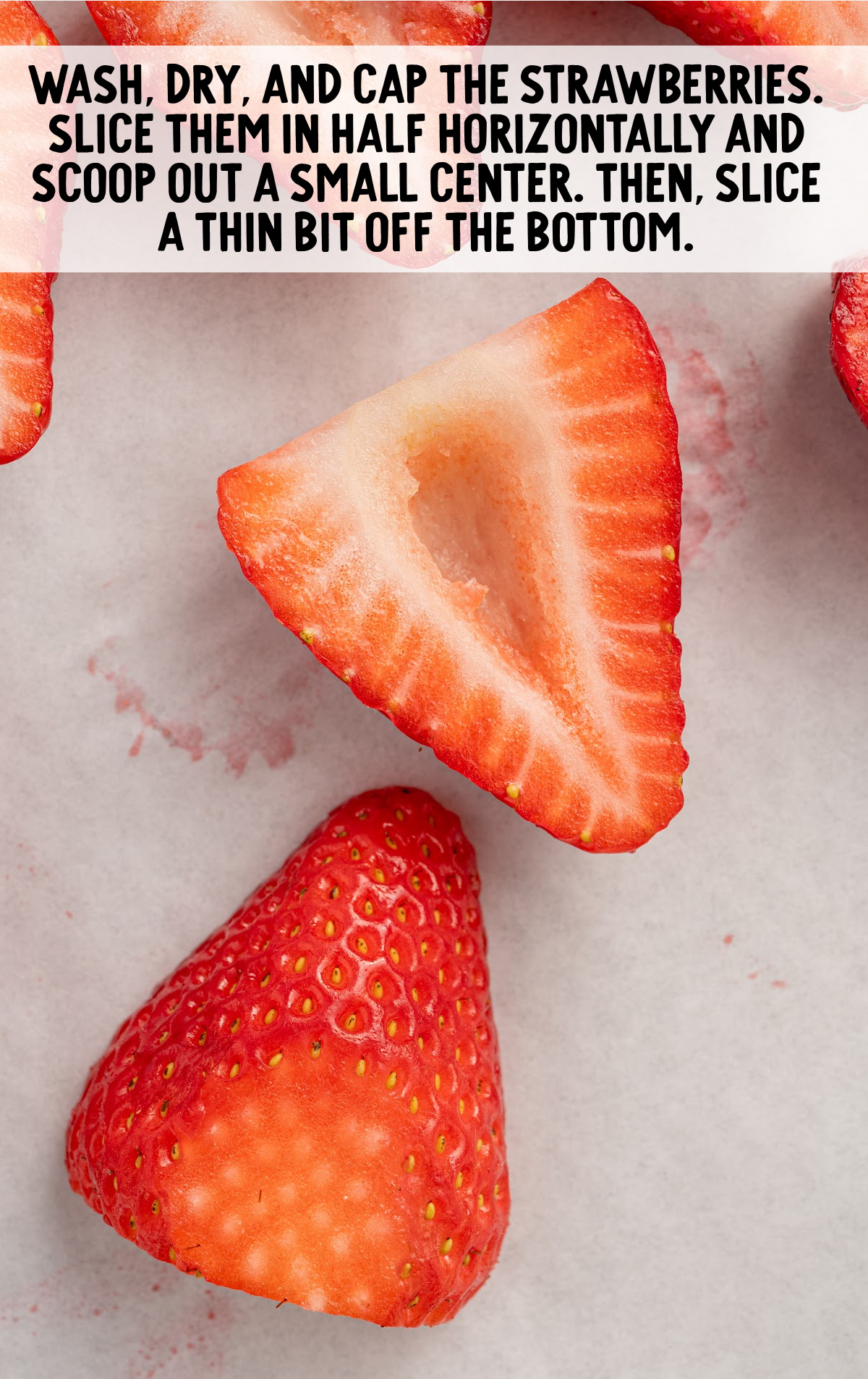 strawberries cut in half 