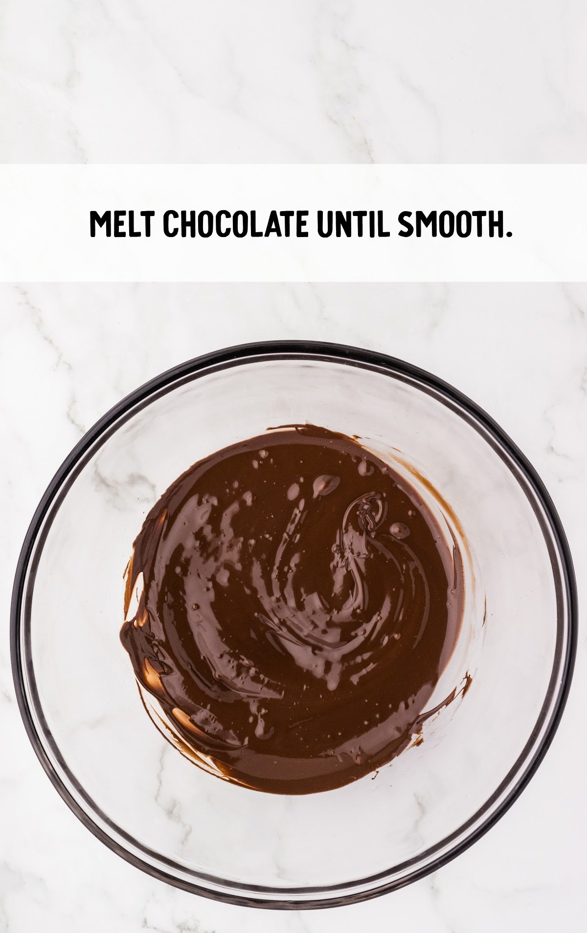 The chocolate is melted in a bowl