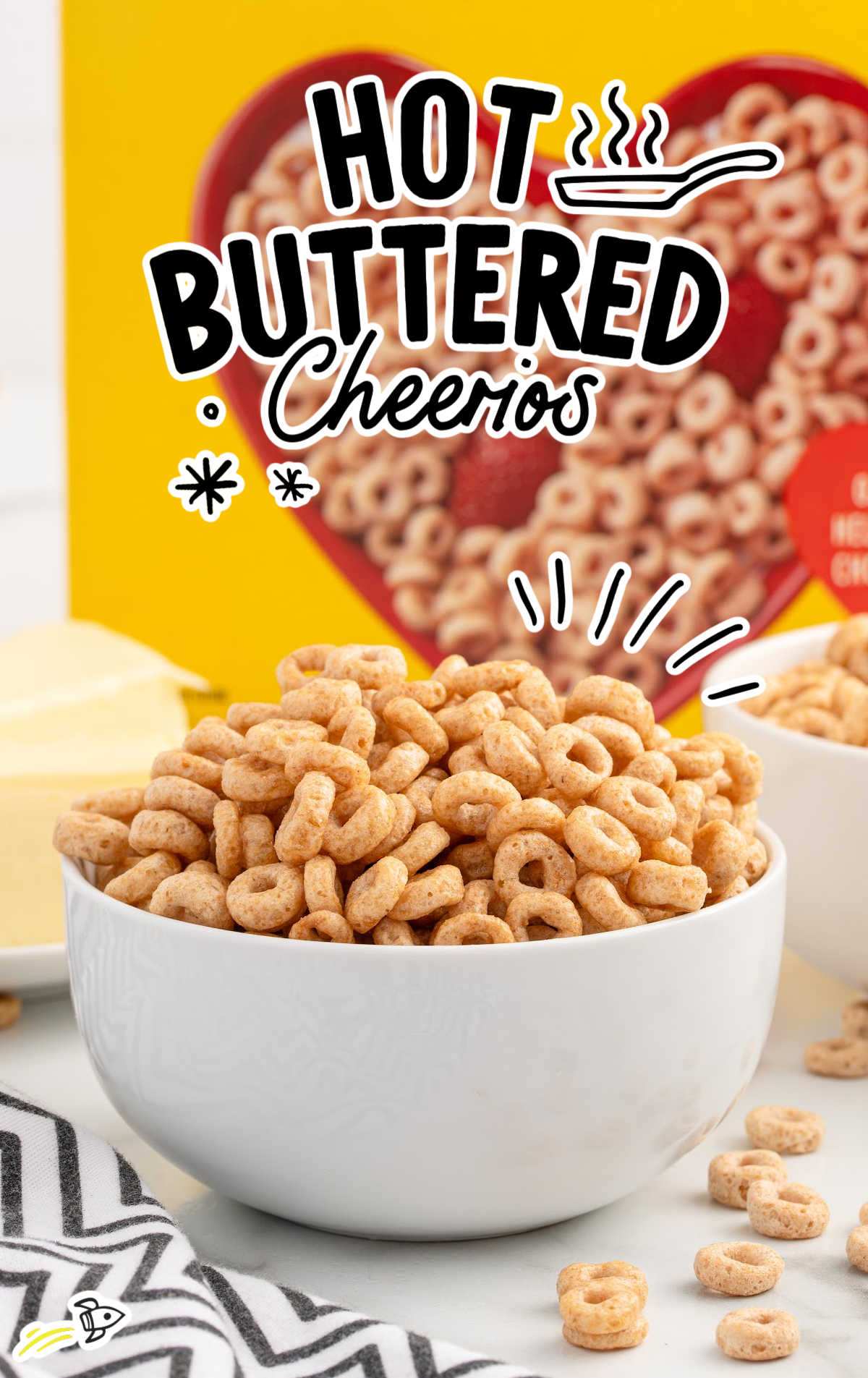 a bowl of Hot Buttered Cheerios