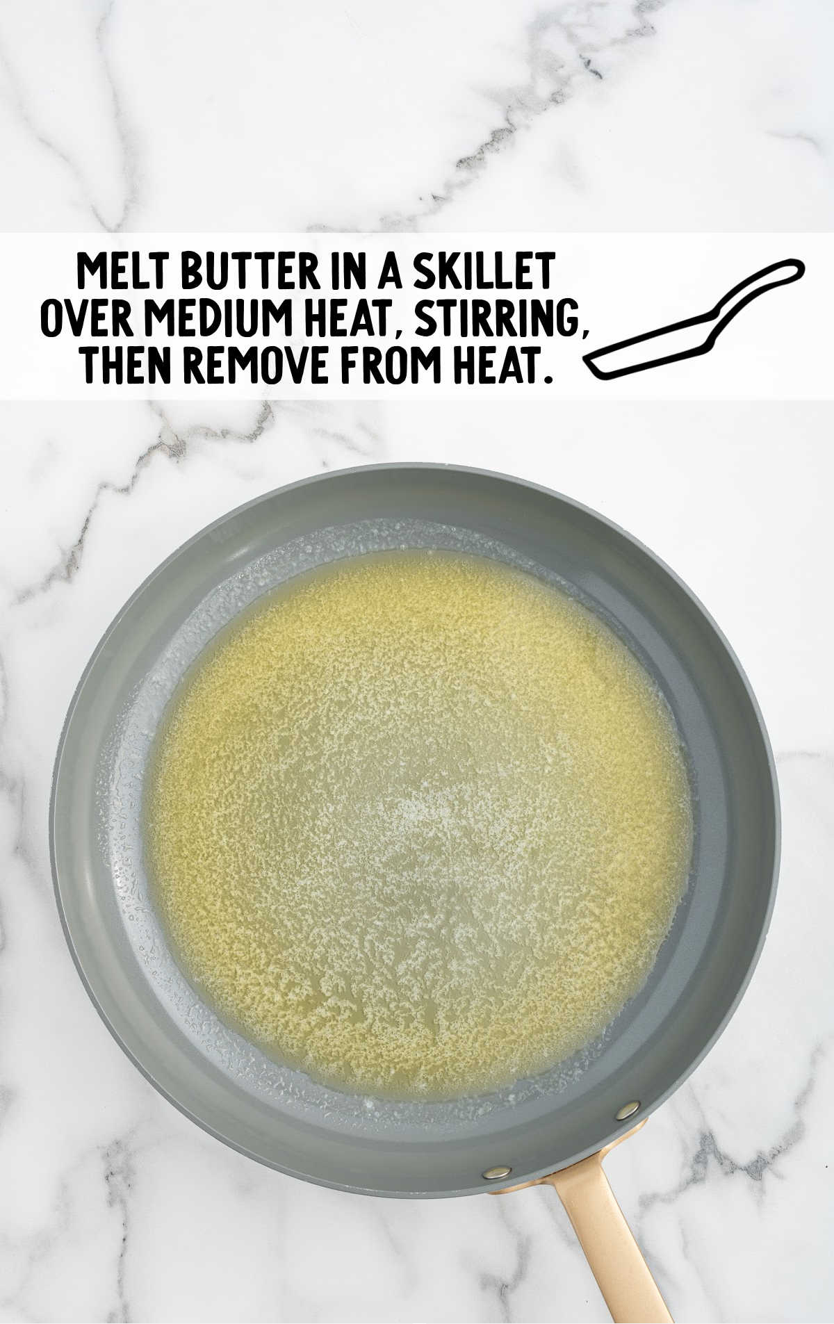 butter melted in a skillet