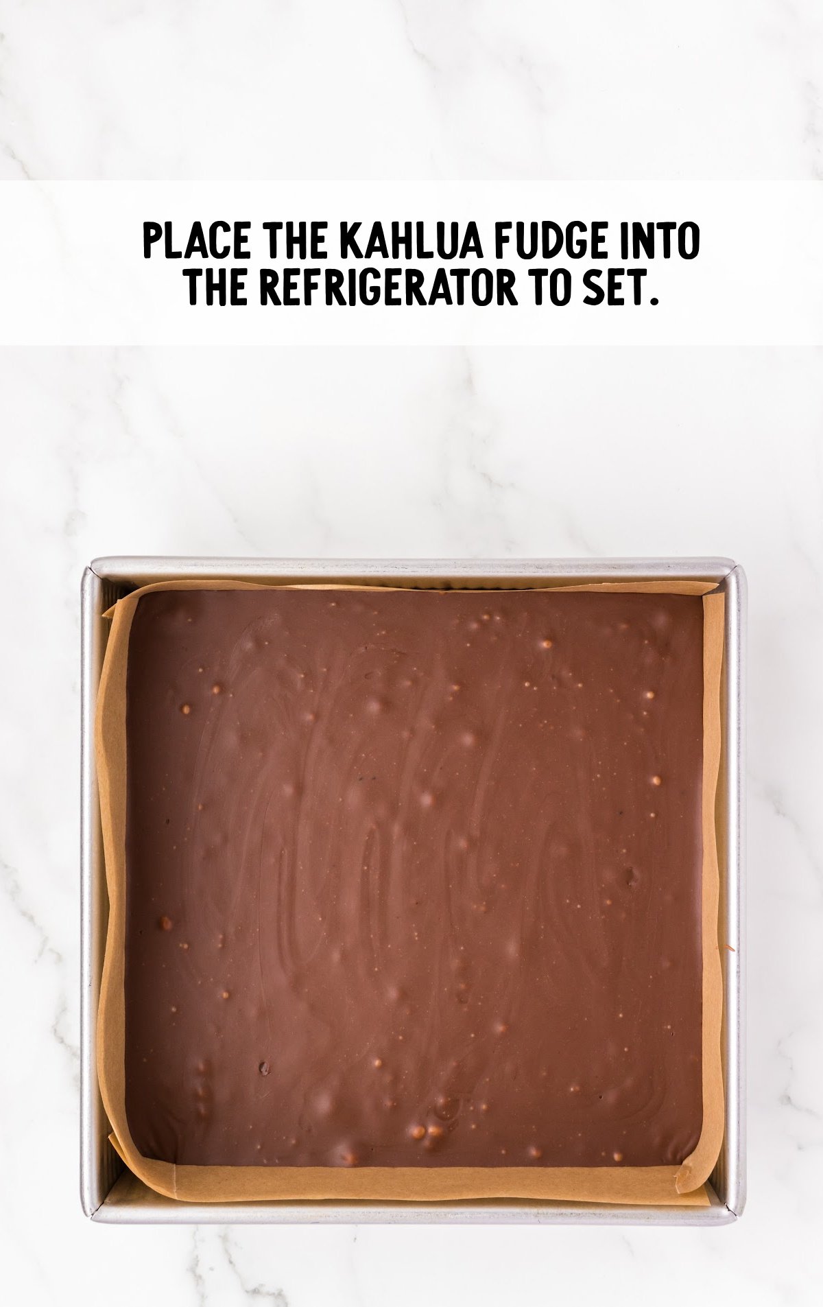 The fudge is in a pan and set.