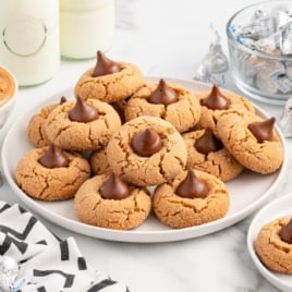 A few plates full of Peanut Butter Blossoms.