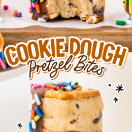 a bunch of Cookie Dough Pretzel Bites