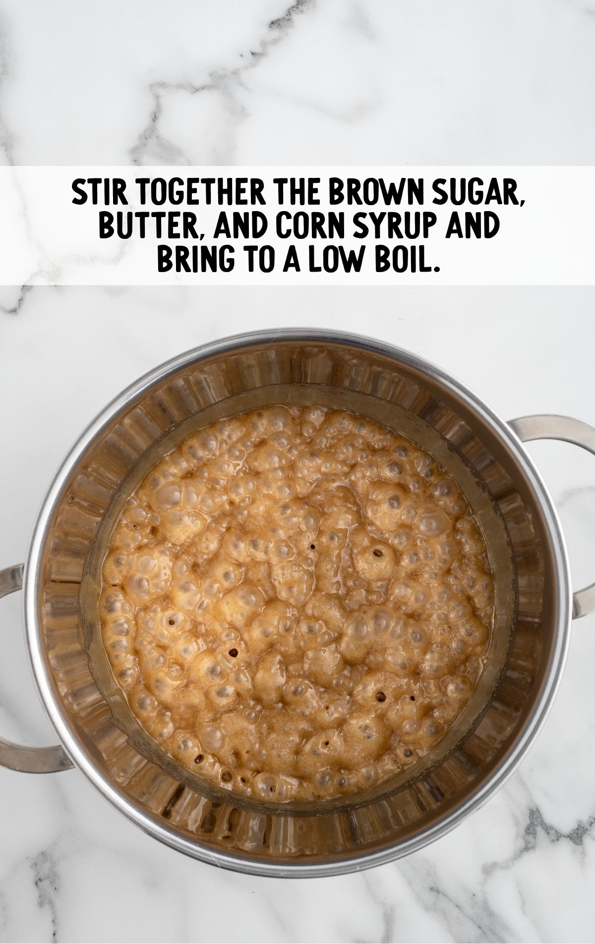 brown sugar, butter, and corn syrup in a pot